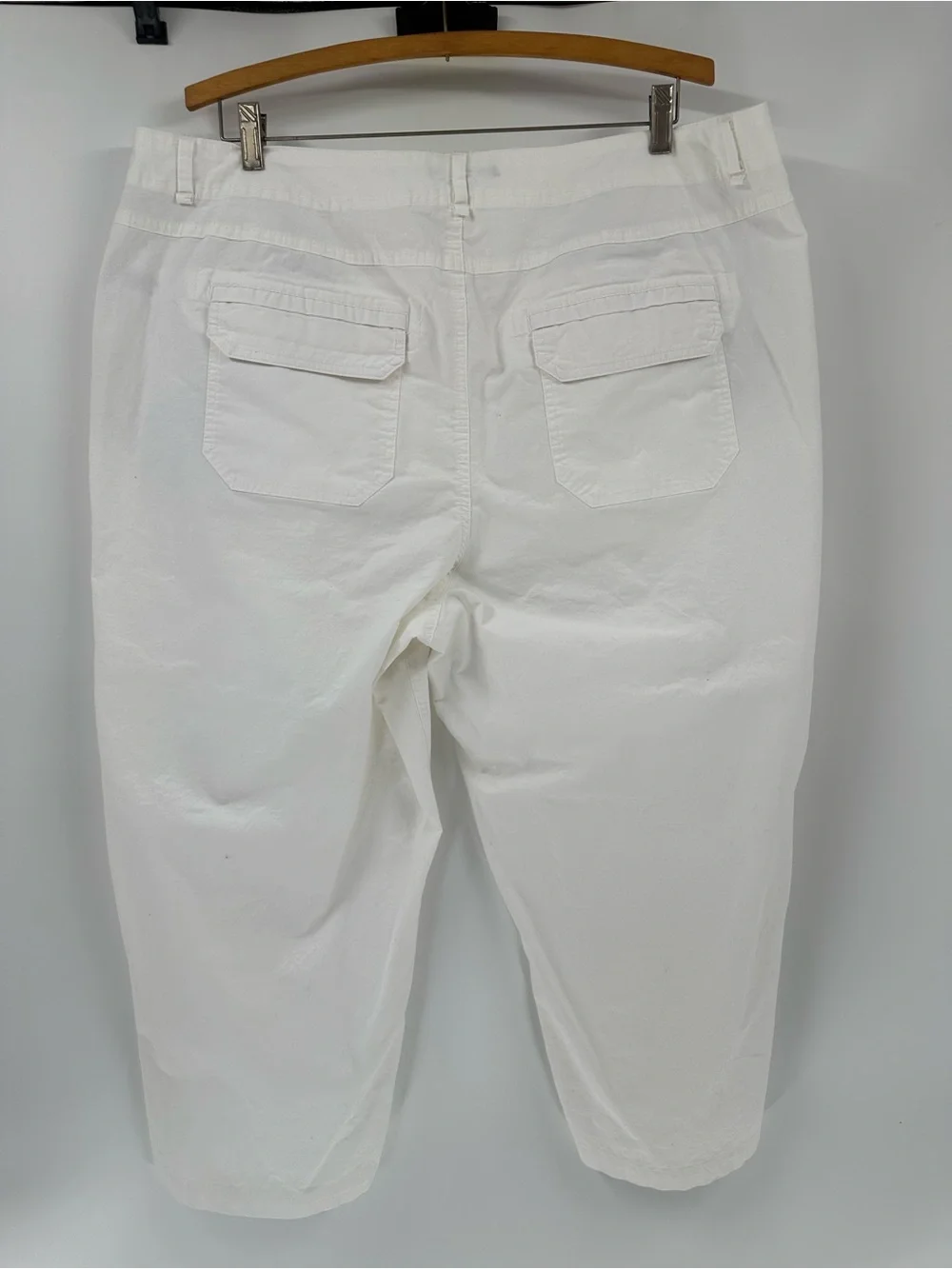 ELLOS White Capris Cotton Stretch Sz 20 summer beach